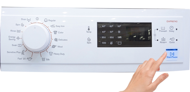Hướng dẫn sử dụng bảng điều khiển máy giặt Electrolux EWP85752, EWP85742 , EWP10742.
